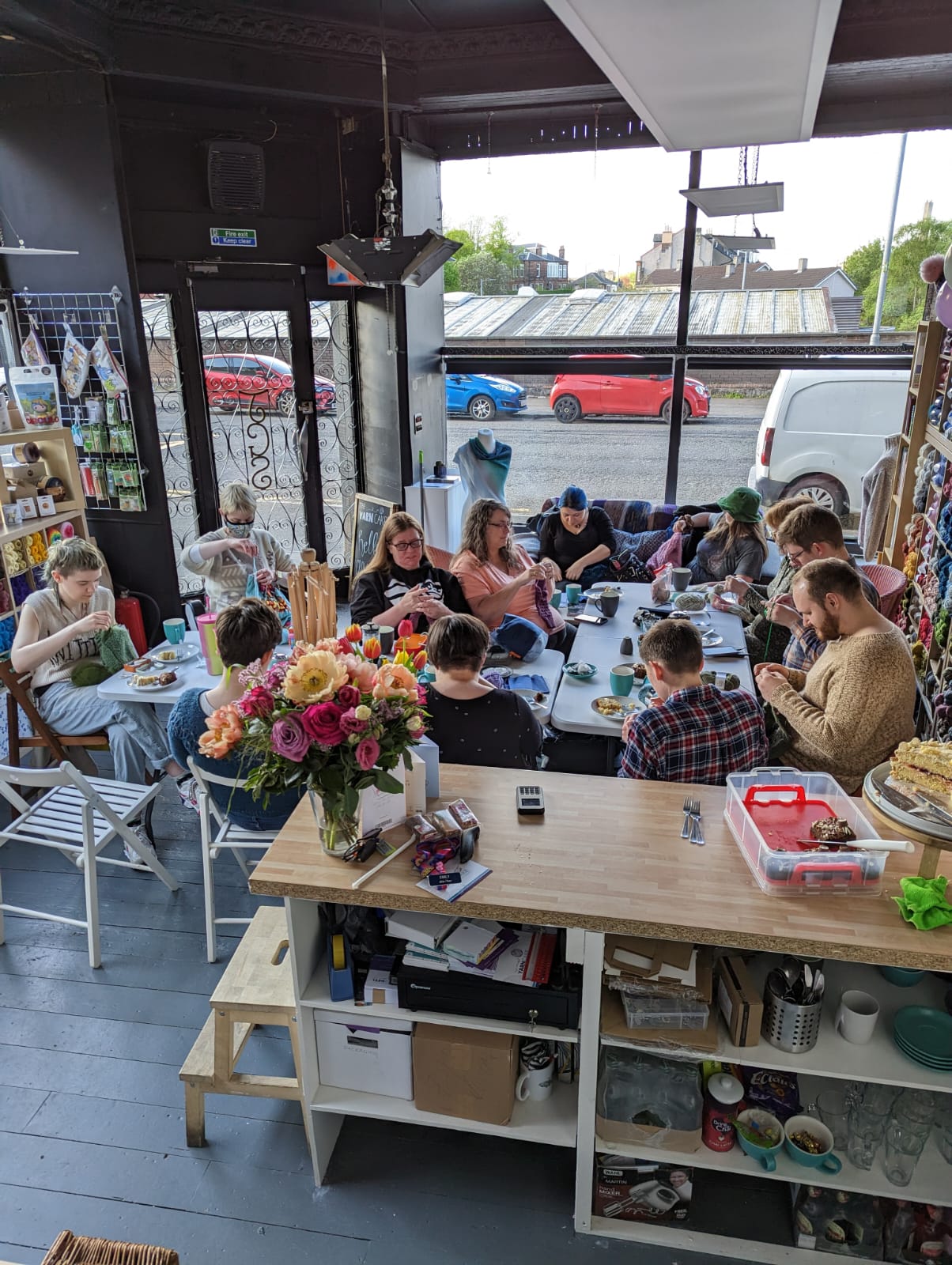 The first Knit Night in the new shop!