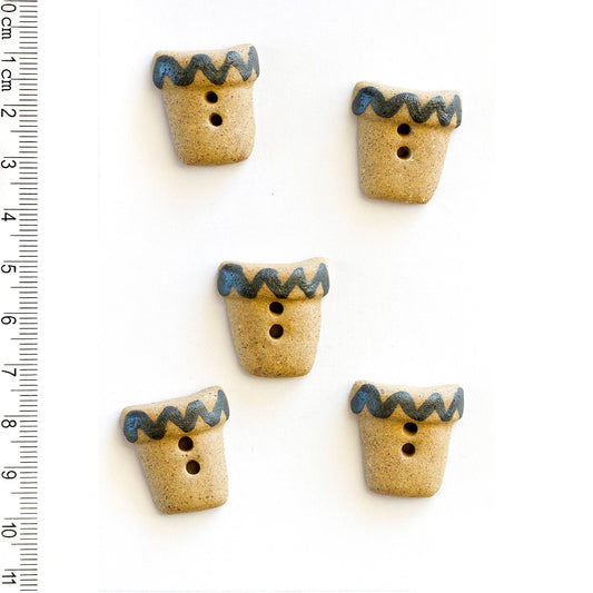 Handmade Terracotta Flower Pot Sewing Buttons