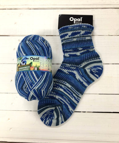 11333 - Shades of blue and white self-striping sock