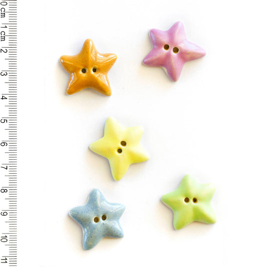 L237 Mixed Colour Star Sewing Buttons