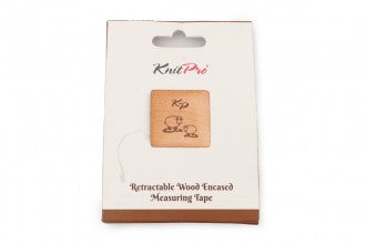 Square KnitPro Retractable Wood Encased Measuring Tape