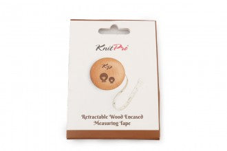 KnitPro Round Retractable Wood Encased Measuring Tape